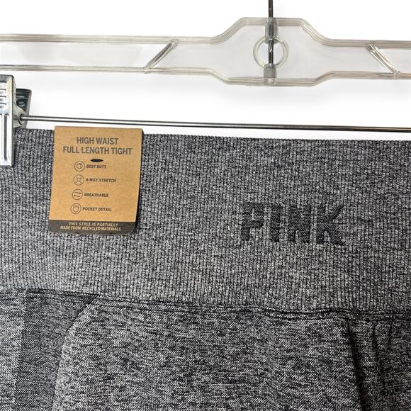 NWT PINK Victorias Secret Seamless High Waist Leggings Gray Activewear Sz Medium - Picture 5 of 9